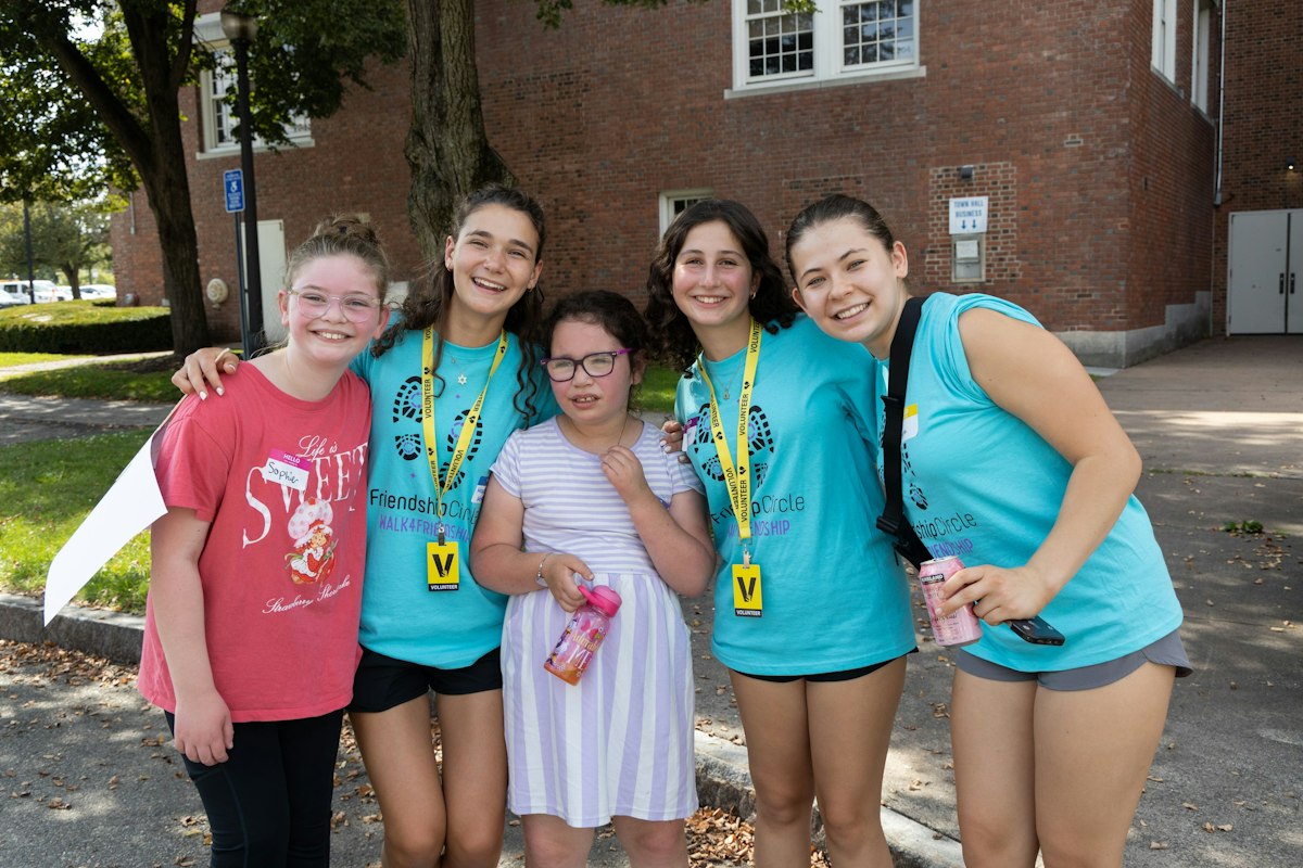 Friendship Circle volunteers outside together